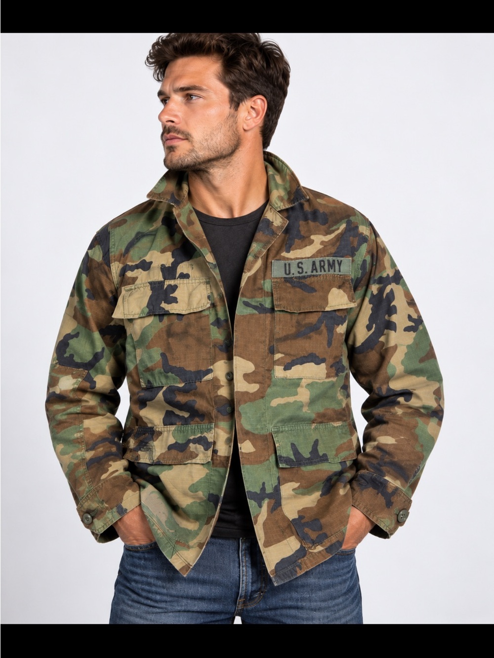 Vintage U.S. Army Woodland Camo Field Jacket